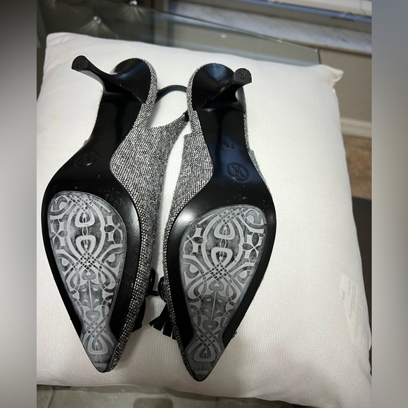 Cole Haan Black and Gray Flats with Elegant Bow - Picture 3 of 4